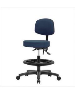 Neta ECOM Fabric Medium Bench Height Stool With Back - Nylon Base