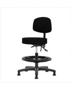 Neta ECOM Fabric Medium Bench Height Stool With Back - Nylon Base