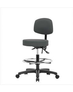 Neta ECOM Fabric Medium Bench Height Stool With Back - Nylon Base