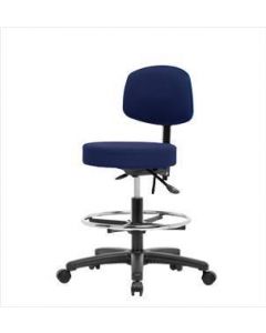 Neta ECOM Fabric Medium Bench Height Stool With Back - Nylon Base