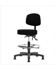 Neta ECOM Fabric Medium Bench Height Stool With Back - Nylon Base