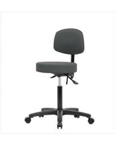 Neta ECOM Fabric Medium Bench Height Stool With Back - Nylon Base
