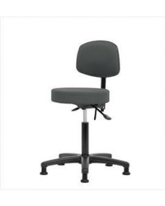 Neta ECOM Fabric Medium Bench Height Stool With Back - Nylon Base