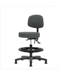 Neta ECOM Fabric Medium Bench Height Stool With Back - Nylon Base