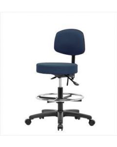 Neta ECOM Fabric Medium Bench Height Stool With Back - Nylon Base