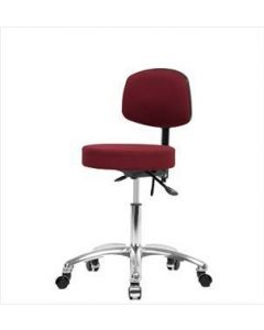 Neta ECOM Fabric Desk Height Stool With Back - Chrome Base Chrome