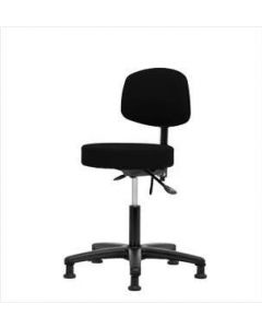 Neta ECOM Fabric Desk Height Stool With Back - Nylon Base, Glides