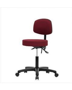 Neta ECOM Fabric Desk Height Stool With Back - Nylon Base Tilt