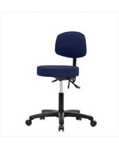 Neta ECOM Fabric Desk Height Stool With Back - Nylon Base Tilt