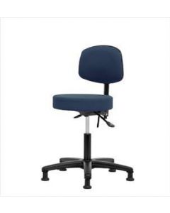 Neta ECOM Fabric Desk Height Stool With Back - Nylon Base Tilt