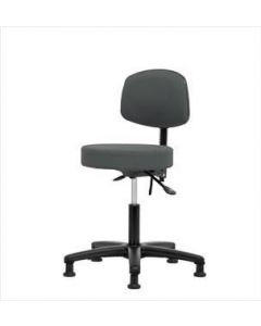 Neta ECOM Fabric Desk Height Stool With Back - Nylon Base Tilt