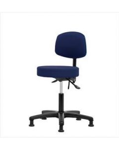 Neta ECOM Fabric Desk Height Stool With Back - Nylon Base Tilt