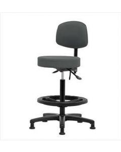 Neta ECOM Fabric High Bench Height Stool With Back - Nylon Base