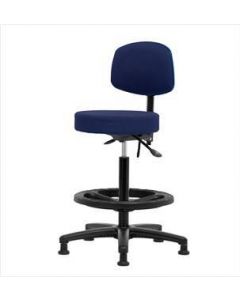 Neta ECOM Fabric High Bench Height Stool With Back - Nylon Base