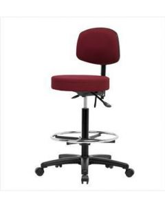 Neta ECOM Fabric High Bench Height Stool With Back - Nylon Base