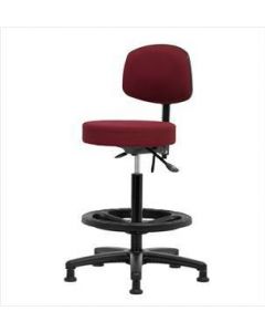 Neta ECOM Fabric High Bench Height Stool With Back - Nylon Base