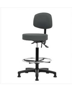 Neta ECOM Fabric High Bench Height Stool With Back - Nylon Base