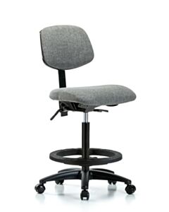 Neta ECOM Fabric High Bench Height Chair - Nylon Base Tilt Black