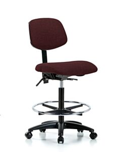 Neta ECOM Fabric High Bench Height Chair - Nylon Base Tilt Chrome