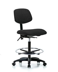 Neta ECOM Fabric High Bench Height Chair - Nylon Base Tilt Chrome