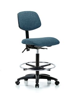 Neta ECOM Fabric High Bench Height Chair - Nylon Base Tilt Chrome