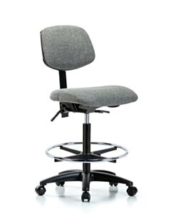 Neta ECOM Fabric High Bench Height Chair - Nylon Base Tilt Chrome