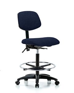 Neta ECOM Fabric High Bench Height Chair - Nylon Base Tilt Chrome