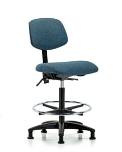 Neta ECOM Fabric High Bench Height Chair - Nylon Base Tilt Chrome