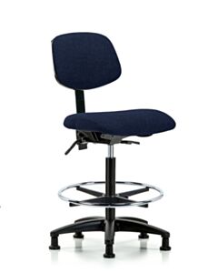 Neta ECOM Fabric High Bench Height Chair - Nylon Base Tilt Chrome