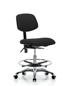 Neta ECOM Fabric Medium Bench Height Chair - Chrome Base Chrome Foot