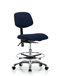 Neta ECOM Fabric Medium Bench Height Chair - Chrome Base Chrome Foot
