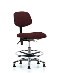 Neta ECOM Fabric Medium Bench Height Chair - Chrome Base Chrome Foot