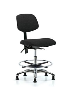 Neta ECOM Fabric Medium Bench Height Chair - Chrome Base Chrome Foot