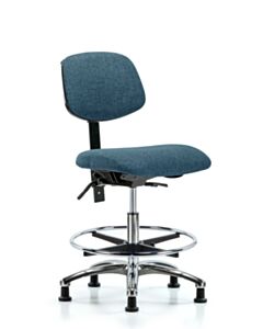 Neta ECOM Fabric Medium Bench Height Chair - Chrome Base Chrome Foot