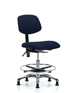 Neta ECOM Fabric Medium Bench Height Chair - Chrome Base Chrome Foot