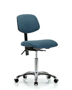 Neta ECOM Fabric Medium Bench Height Chair - Chrome Base Tilt Chrome
