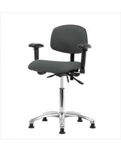 Neta ECOM Fabric Medium Bench Height Chair - Chrome Base Tilt Arms