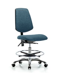 Neta ECOM Fabric Medium Bench Height Chair - Medium Back Chrome Base