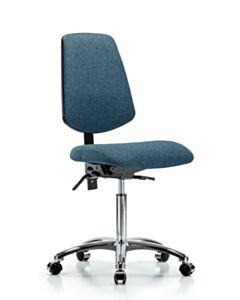 Neta ECOM Fabric Medium Bench Height Chair - Medium Back Chrome Base