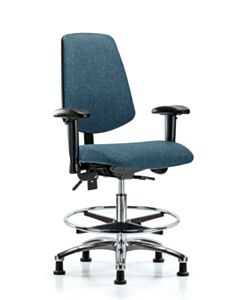 Neta ECOM Fabric Medium Bench Height Chair - Medium Back Chrome Base