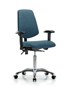 Neta ECOM Fabric Medium Bench Height Chair - Medium Back Chrome Base