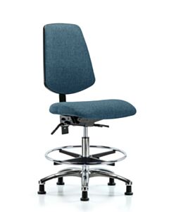 Neta ECOM Fabric Medium Bench Height Chair - Medium Back Chrome Base