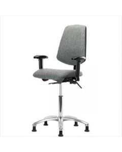 Neta ECOM Fabric Medium Bench Height Chair - Medium Back Chrome Base