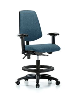 Neta ECOM Fabric Medium Bench Height Chair - Medium Back Nylon Base