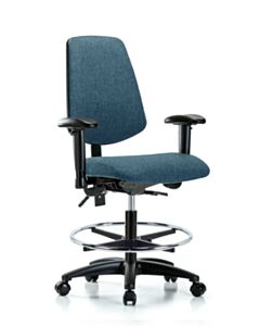 Neta ECOM Fabric Medium Bench Height Chair - Medium Back Nylon Base