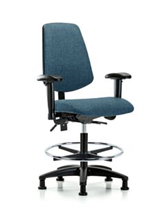 Neta ECOM Fabric Medium Bench Height Chair - Medium Back Nylon Base