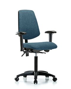 Neta ECOM Fabric Medium Bench Height Chair - Medium Back Nylon Base