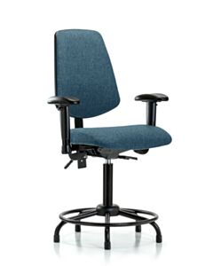 Neta ECOM Fabric Medium Bench Height Chair - Medium Back Round Tube