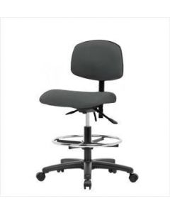 Neta ECOM Fabric Medium Bench Height Chair - Nylon Base Chrome Foot