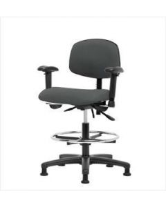 Neta ECOM Fabric Medium Bench Height Chair - Nylon Base Arms Chrome